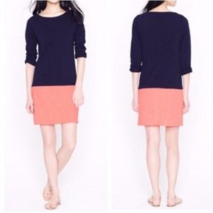 Jcrew Martinez Coral And Navy Color block Dress